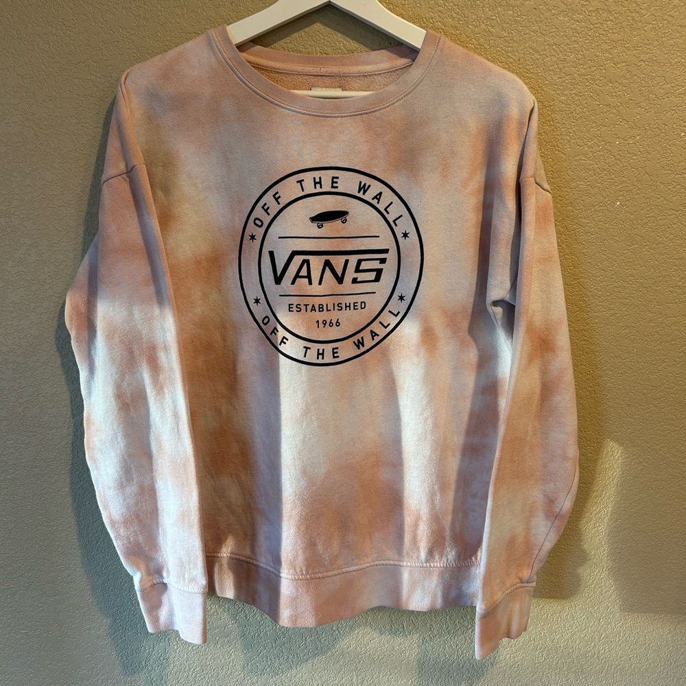 Vans Men's Tie-Dye Sweater - Pink and Cream Size L